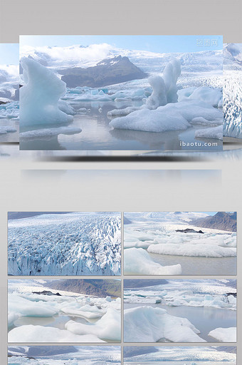 4K大气震撼风冰山冰面童话冰雪世界航拍图片