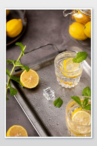 柠檬与柠檬水摄影图图片