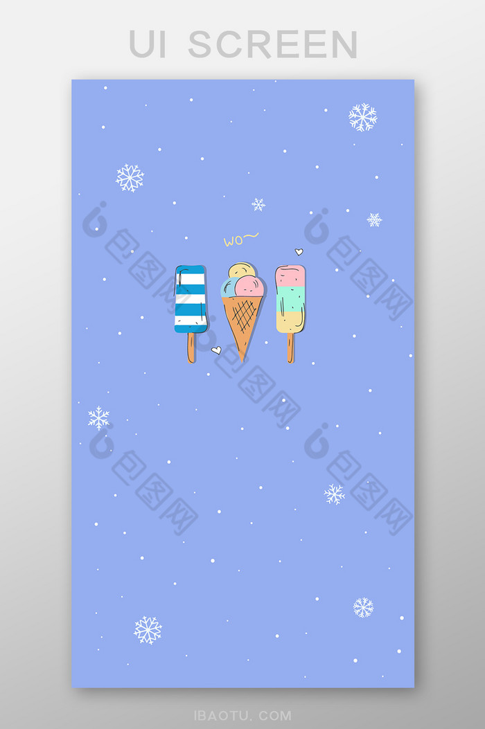 蓝色夏季小清新冰淇淋壁纸图片图片