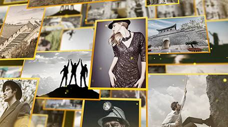 复古怀旧多图文照片墙ae模板