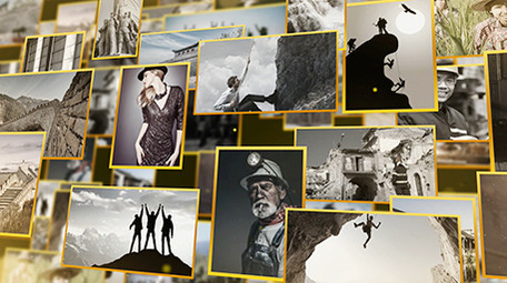 复古怀旧多图文照片墙ae模板