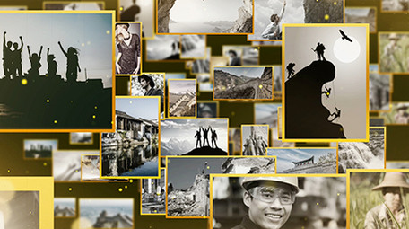 复古怀旧多图文照片墙ae模板