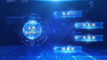 大气科技<strong>企业</strong>组织架构框架AE模板