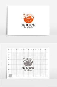 红色复古中国风餐饮logo标志设计