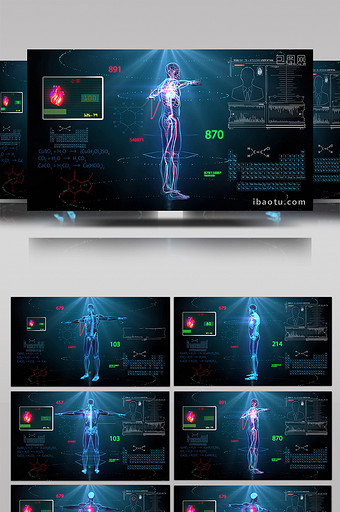 震撼三维人体全息系统展示AE模板图片