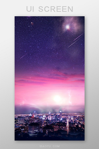 宇宙梦幻抽象城市夜空星空手机壁纸图片