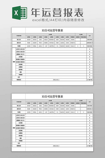 年度运营计划表excel模板图片