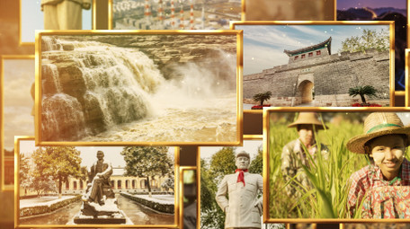 震撼金色党政历史回顾宣传片AE模板