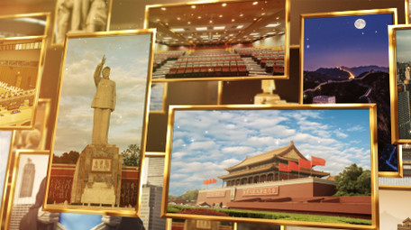 震撼金色党政历史回顾宣传片AE模板