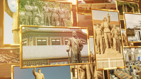 震撼金色党政历史回顾宣传片AE模板