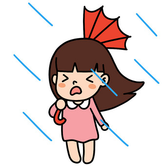 女孩表情包-淋雨动图gif