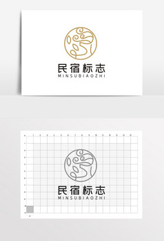 民宿小鹿小清新森系logo标志vi
