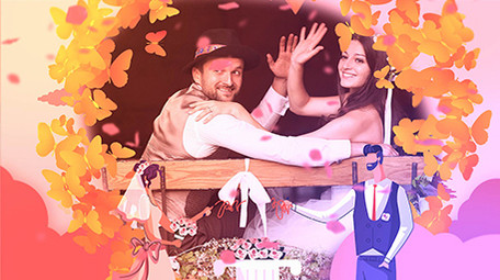 粉色浪漫婚礼片头AE模板