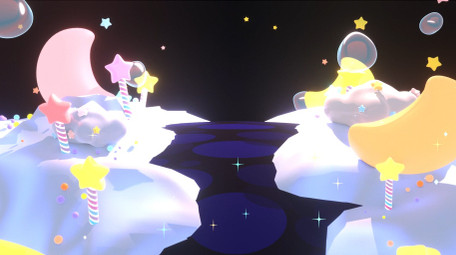 卡通星星拐杖糖月亮气泡童话背景视频素材