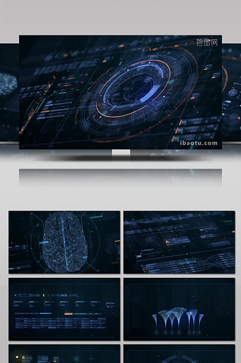 超多HUD高科技全息元素动画包AE模板图片