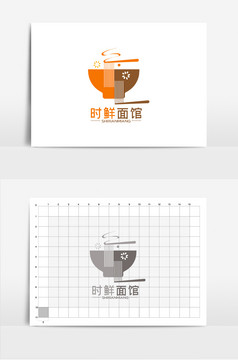 惠福面馆面条美食logo