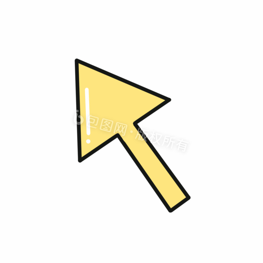 卡通黄色箭头向上指引点击小动画GIF图片