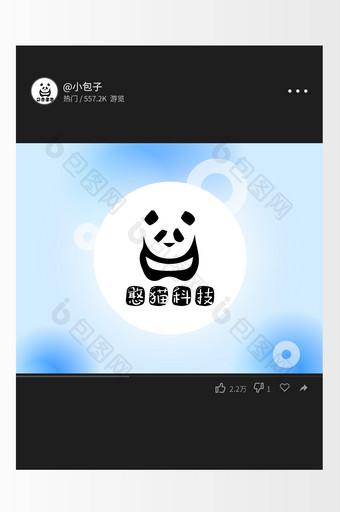黑白四川熊猫动物科技创意logo设计图片