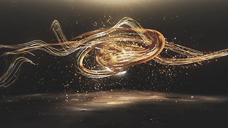 3D金色丝带LOGO片头AE模板