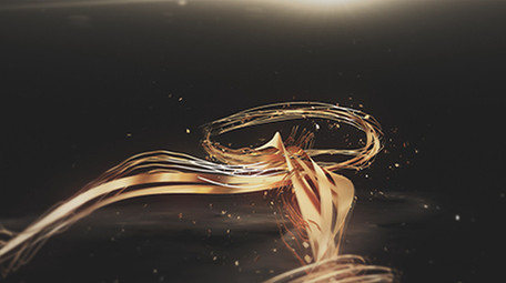 3D金色丝带LOGO片头AE模板