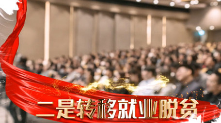 党政飘带精准扶贫共同致富<strong>图文</strong>展示AE模板