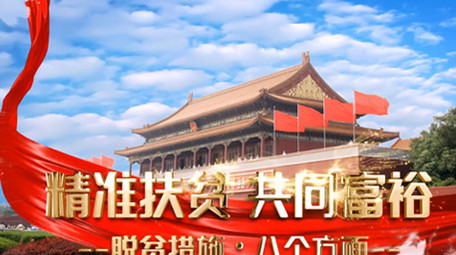 党政飘带精准扶贫共同致富<strong>图文</strong>展示AE模板