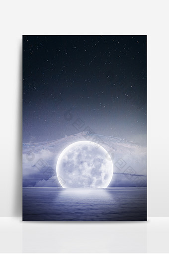 简约大气月球星空人类月球日背景图片