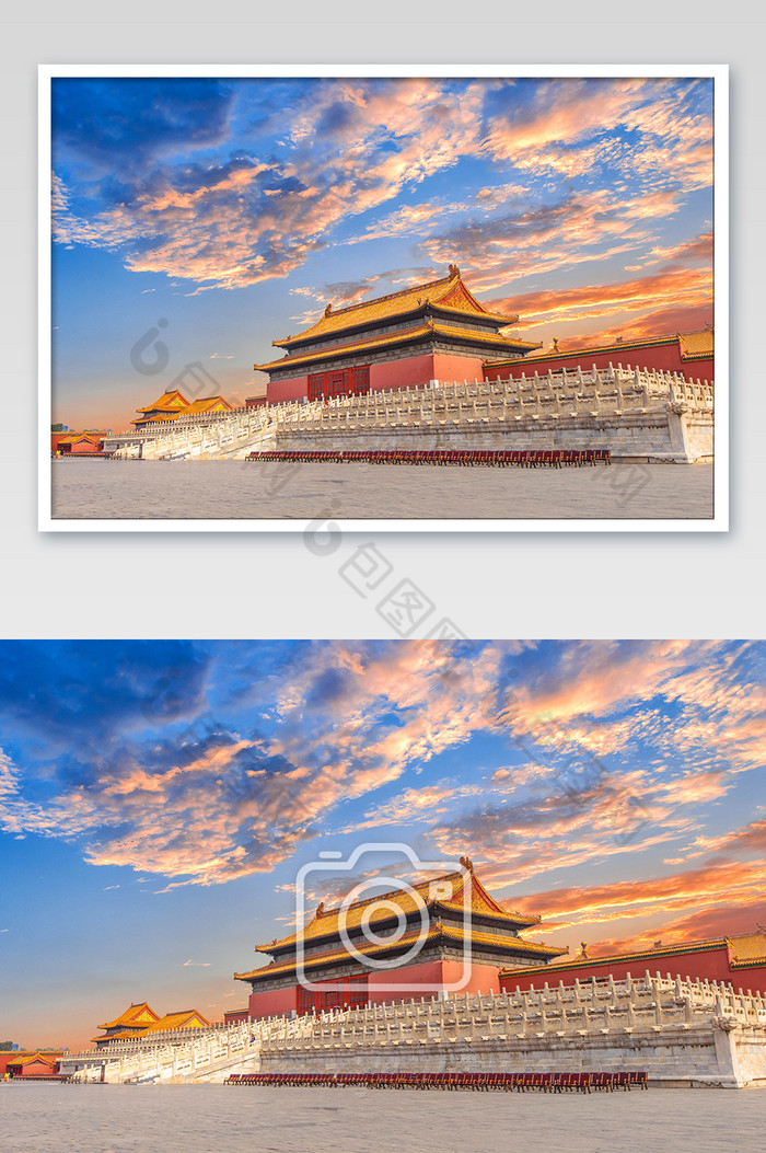 大气夕阳下的故宫宫殿紫禁城摄影图片图片