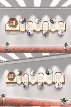 新中式原木风格教师风采文化墙学校师资力量文化墙教师办公室文化墙
