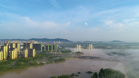 航拍4K城市云海日出