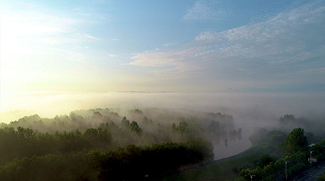 航拍4K城市云海日出