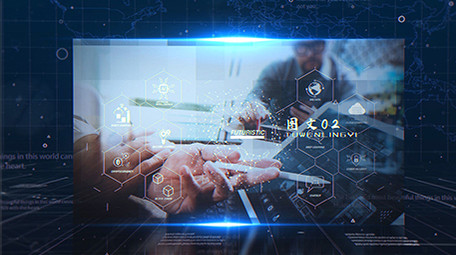 蓝色商务科技图文展示ae模板