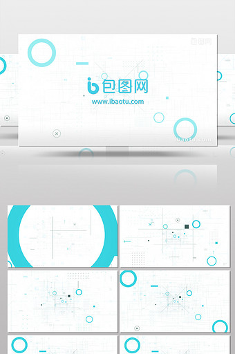 互联网IT白色图形企业LOGO片头片尾图片