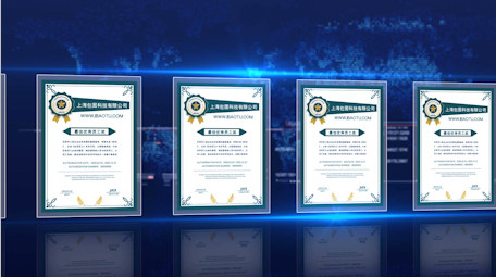 蓝色干净科技风格证书展示模板