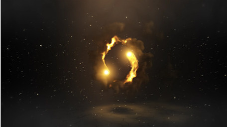 PR火球动画旋转燃烧火焰爆炸标志片头片尾