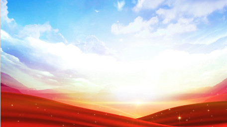 唯美彩霞天空红绸粒子背景视频