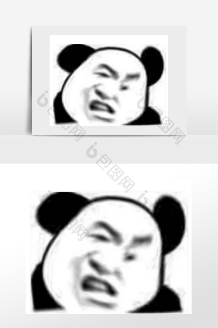 卡通熊猫人扭曲表情包图片