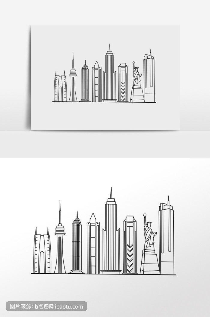 线描城市高楼大厦线描城市,包图网,图片,素材,模板,免费