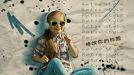 复古风人物介绍冻结帧定格PR模板