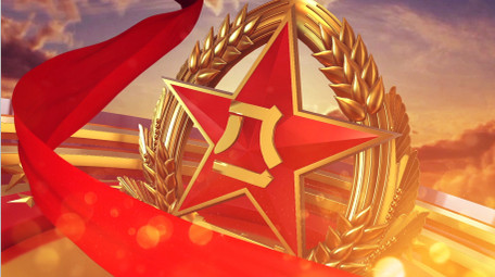 金色建军节的pr片头