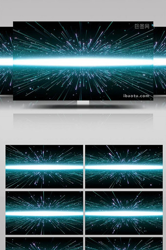 4k炫酷蓝色粒子放射背景led视频素材图片