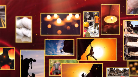 大气震撼抗洪抢险救灾相片墙图文PR模板