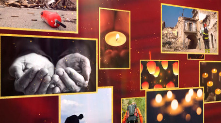 大气震撼抗洪抢险救灾相片墙图文PR模板