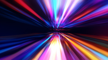 PR动画穿越多彩流光隧道网速LOGO片头