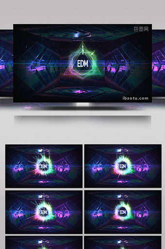 炫酷电音EDM音乐频谱VJ背景图片
