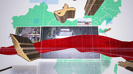 三维空间抗洪救灾科技数据展示图文模板