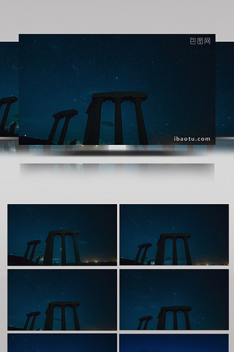 浪漫纯净的海岛星空转日出延时摄影高清4K图片