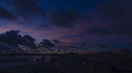 中国风南海渔村屋顶星空日出延时高清4K