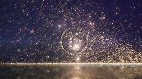 金色粒子演变LOGO片头AE模板