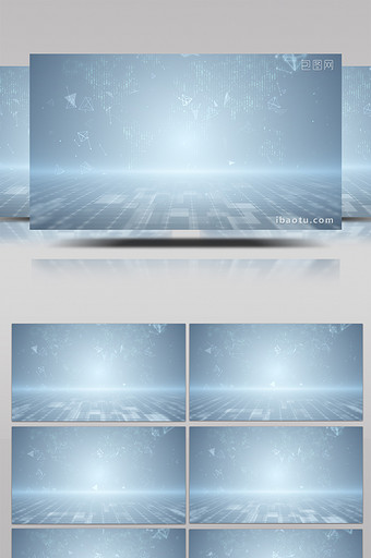 浅灰色大气科技感穿梭网格3d粒子视频背景图片